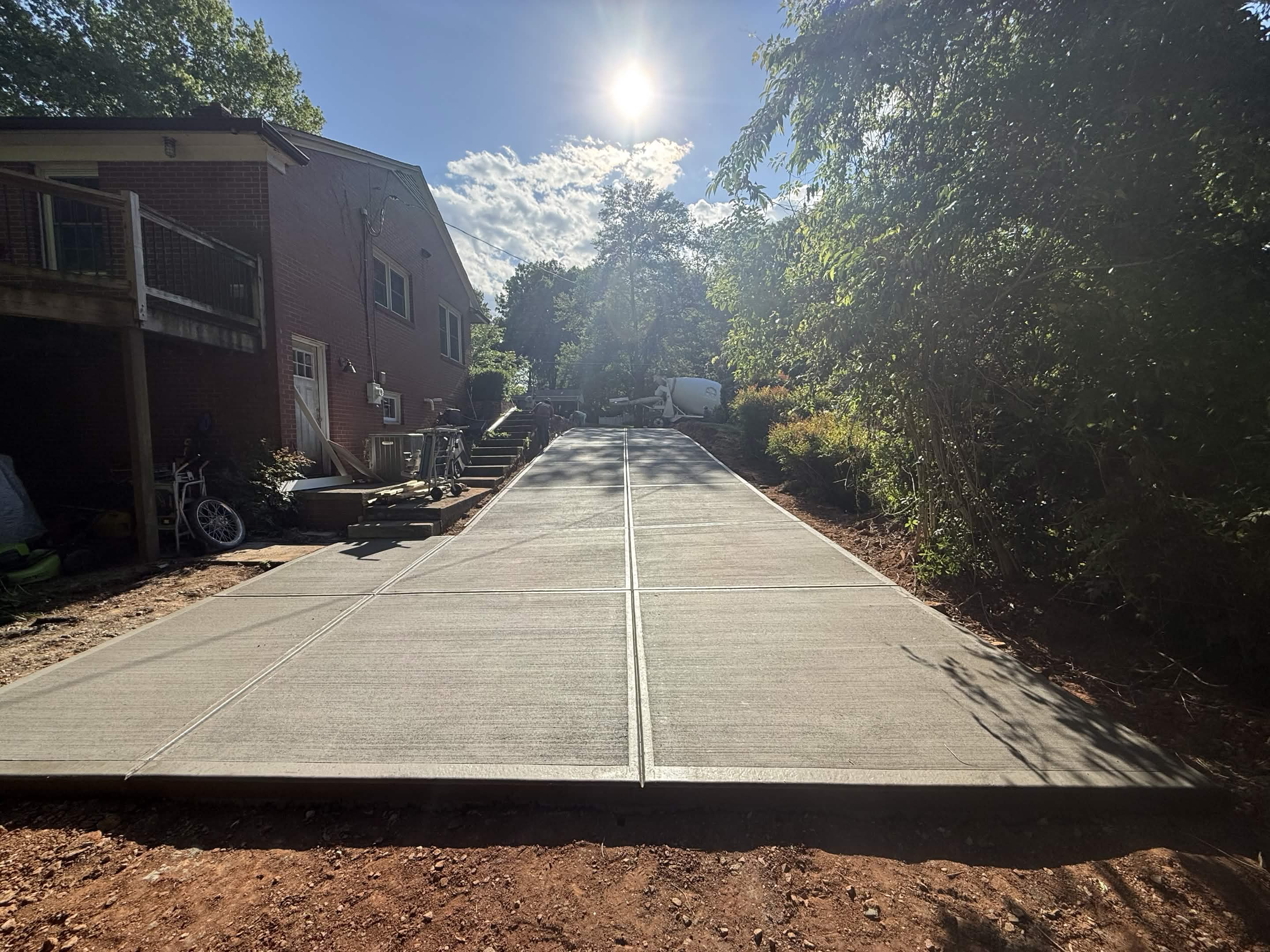 Step 14: Broom, Stamp, or Aggregate Finish in Charlotte, NC concrete project by Local Concrete Charlotte